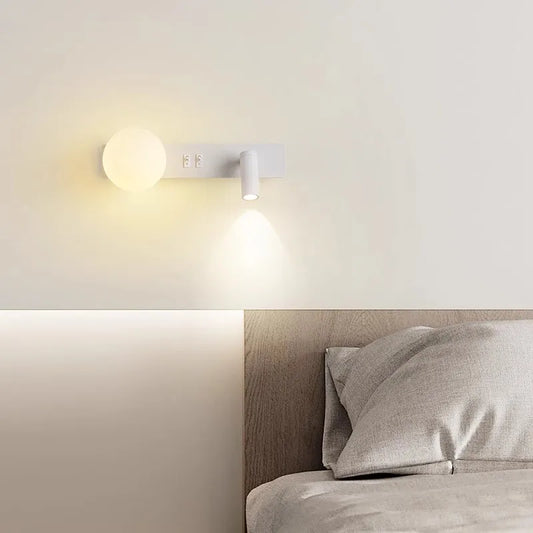 Bedroom Bedhead Reading Light Creative Minimalist LED with Switch Hotel Rooms Study Living Room Background Wall Decorative Light