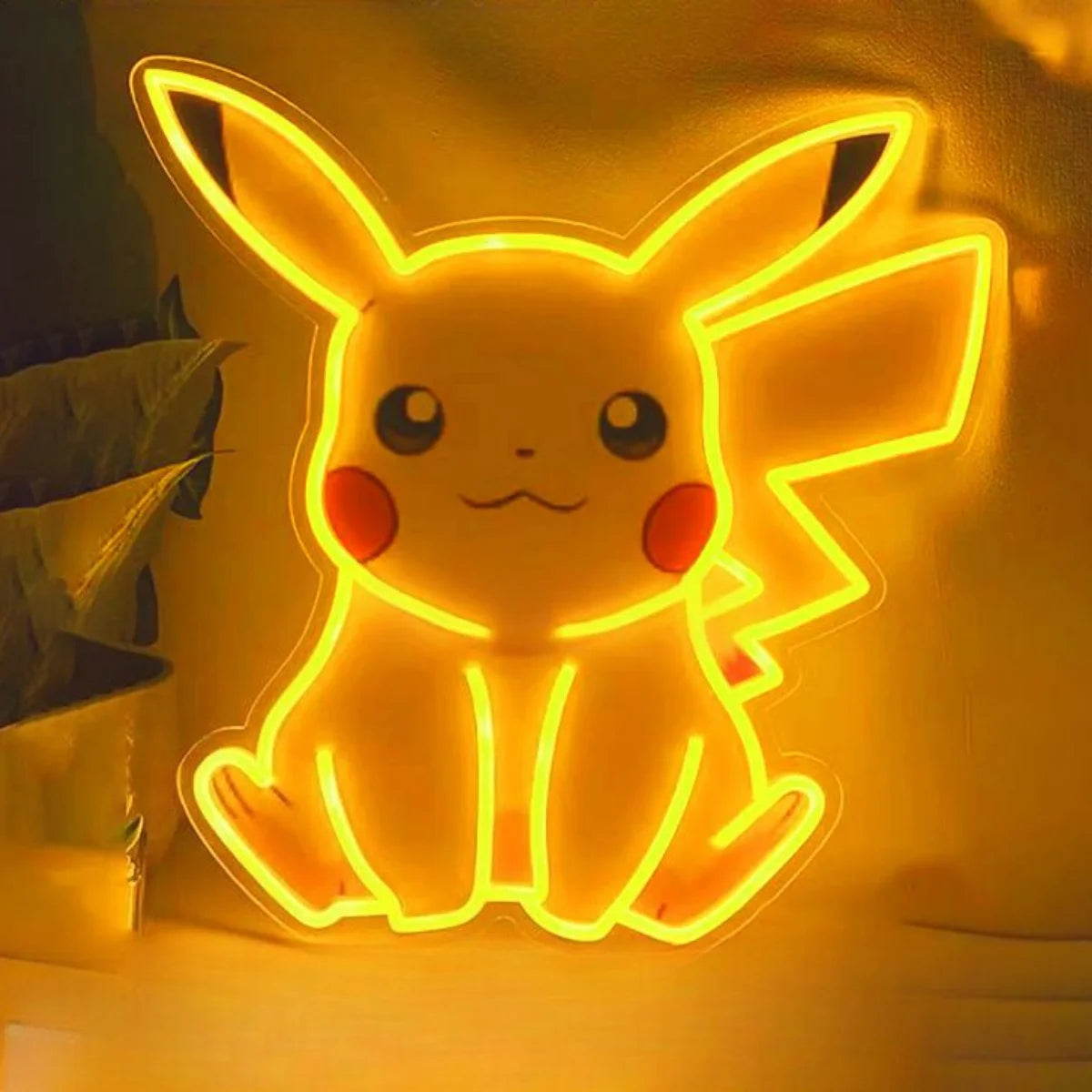 Pikachu Neon Sign For Wall Decoration USB Powered Neon Sign For Home Game Room Wall Decor Gifts For Boys Girls Friends Families