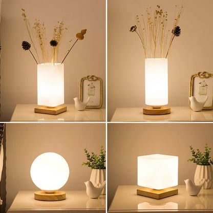 Bedroom Beside Table Lights Decorative Led Indoor Modern Living Room Study Home Lamps Glass Japan Decoration Simple Lighting