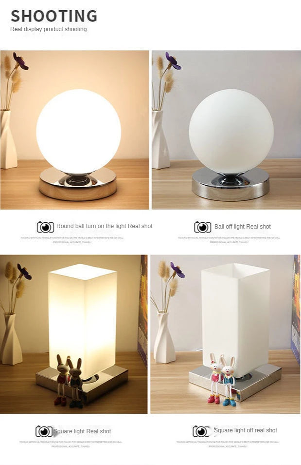 Bedroom Beside Table Lights Decorative Led Indoor Modern Living Room Study Home Lamps Glass Japan Decoration Simple Lighting