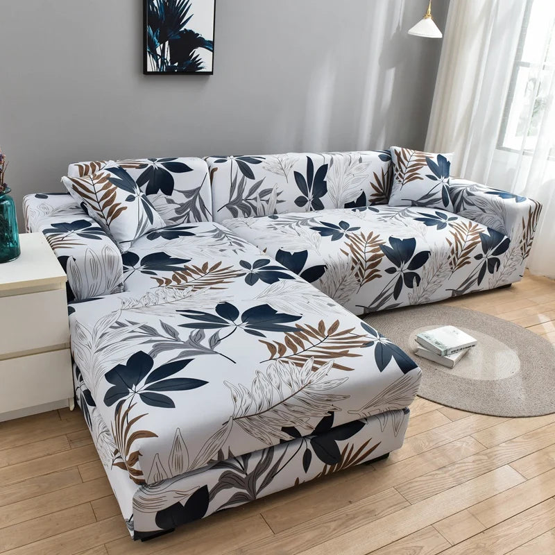 new style printed L shape sofa covers for living room sofa protector anti-dust elastic stretch covers for corner sofa cover