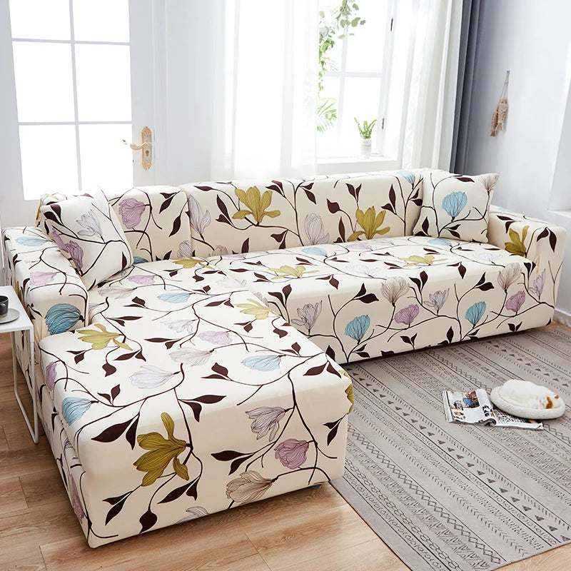 new style printed L shape sofa covers for living room sofa protector anti-dust elastic stretch covers for corner sofa cover