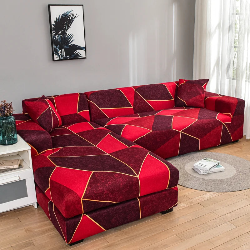 new style printed L shape sofa covers for living room sofa protector anti-dust elastic stretch covers for corner sofa cover
