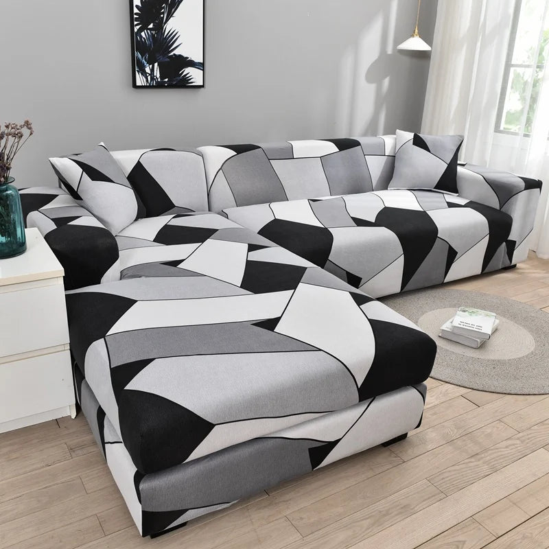 new style printed L shape sofa covers for living room sofa protector anti-dust elastic stretch covers for corner sofa cover