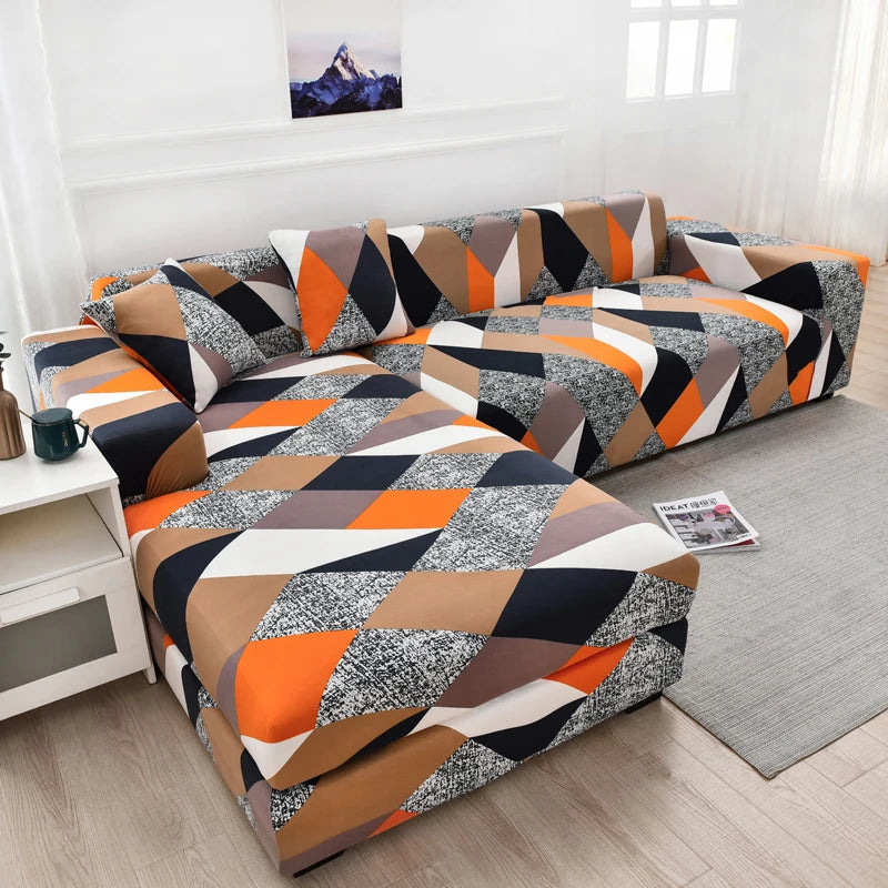new style printed L shape sofa covers for living room sofa protector anti-dust elastic stretch covers for corner sofa cover