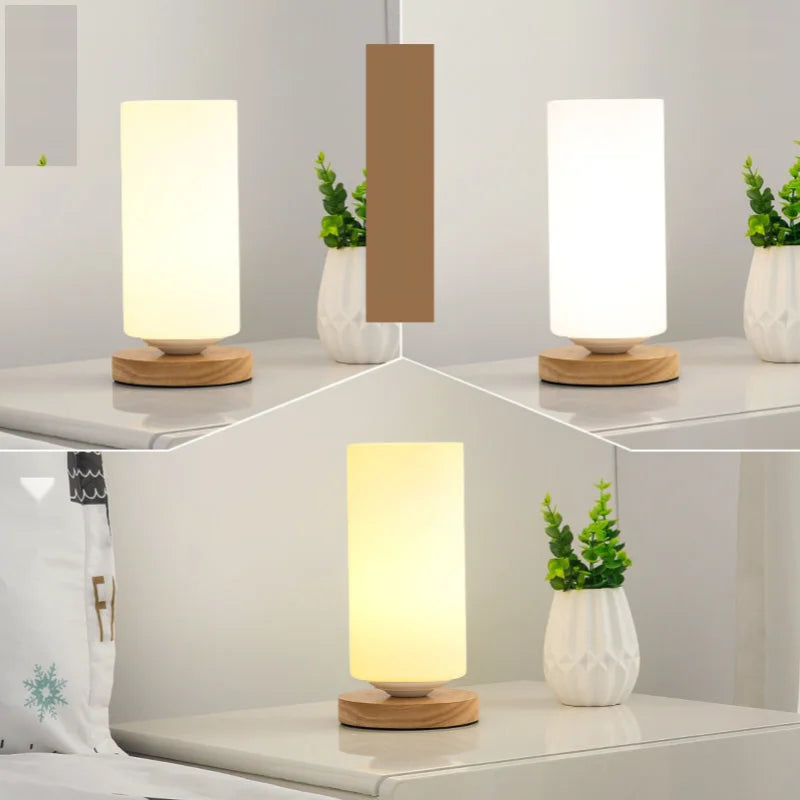 Bedroom Beside Table Lights Decorative Led Indoor Modern Living Room Study Home Lamps Glass Japan Decoration Simple Lighting