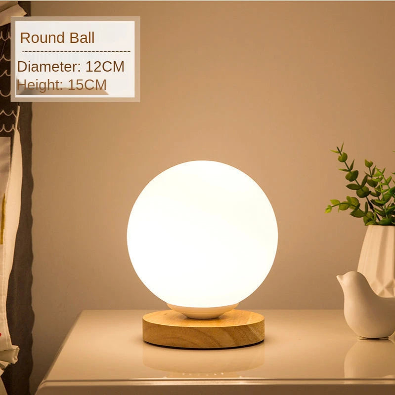 Bedroom Beside Table Lights Decorative Led Indoor Modern Living Room Study Home Lamps Glass Japan Decoration Simple Lighting