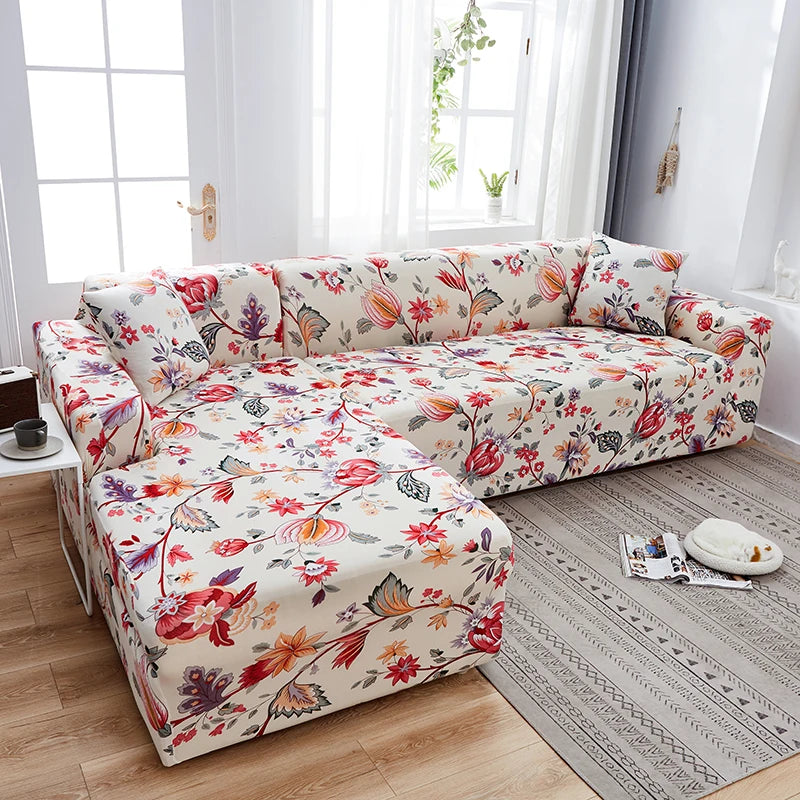 new style printed L shape sofa covers for living room sofa protector anti-dust elastic stretch covers for corner sofa cover