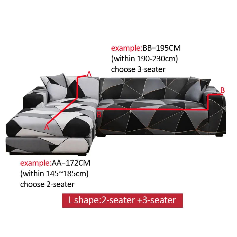 new style printed L shape sofa covers for living room sofa protector anti-dust elastic stretch covers for corner sofa cover