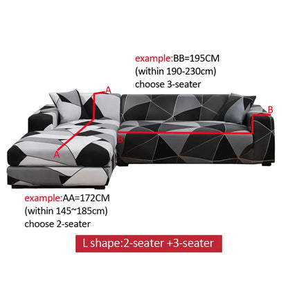new style printed L shape sofa covers for living room sofa protector anti-dust elastic stretch covers for corner sofa cover