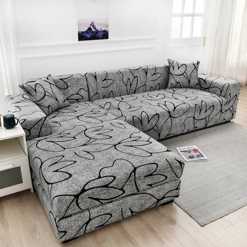 new style printed L shape sofa covers for living room sofa protector anti-dust elastic stretch covers for corner sofa cover