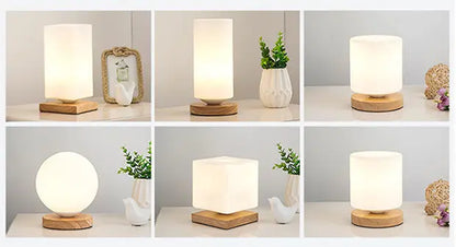 Bedroom Beside Table Lights Decorative Led Indoor Modern Living Room Study Home Lamps Glass Japan Decoration Simple Lighting
