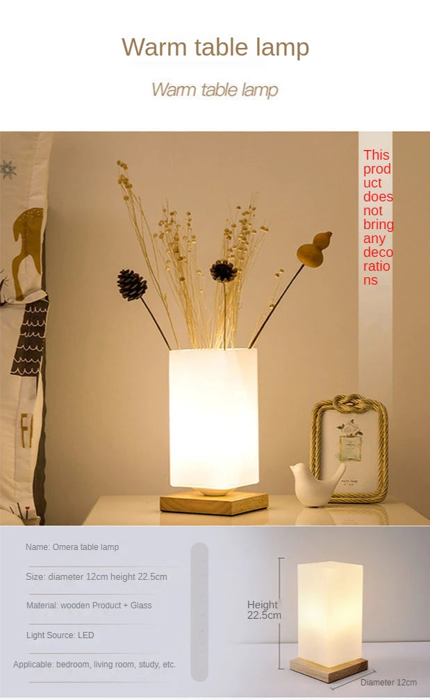 Bedroom Beside Table Lights Decorative Led Indoor Modern Living Room Study Home Lamps Glass Japan Decoration Simple Lighting