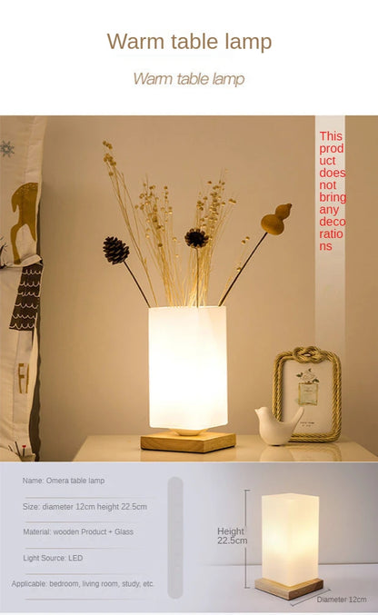 Bedroom Beside Table Lights Decorative Led Indoor Modern Living Room Study Home Lamps Glass Japan Decoration Simple Lighting