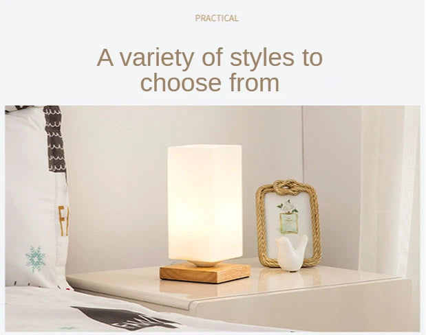 Bedroom Beside Table Lights Decorative Led Indoor Modern Living Room Study Home Lamps Glass Japan Decoration Simple Lighting