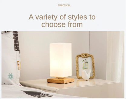 Bedroom Beside Table Lights Decorative Led Indoor Modern Living Room Study Home Lamps Glass Japan Decoration Simple Lighting
