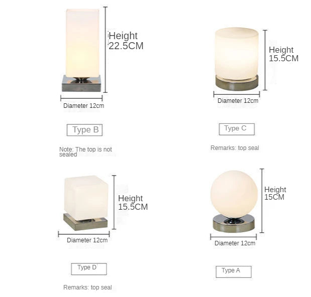 Bedroom Beside Table Lights Decorative Led Indoor Modern Living Room Study Home Lamps Glass Japan Decoration Simple Lighting