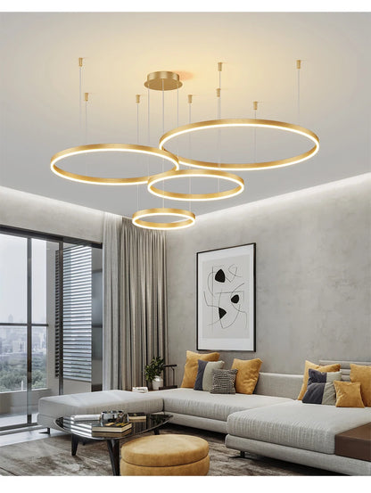 Modern Led Ceiling Chandelier Circular Ring Chandelier Living Bedroom Dining Room Lighting Home Indoor Lighting Decor Chandelier