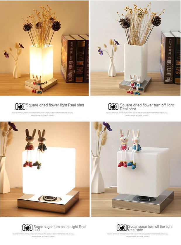 Bedroom Beside Table Lights Decorative Led Indoor Modern Living Room Study Home Lamps Glass Japan Decoration Simple Lighting