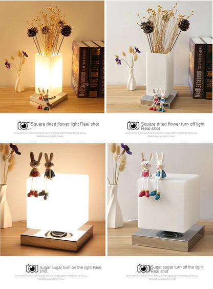 Bedroom Beside Table Lights Decorative Led Indoor Modern Living Room Study Home Lamps Glass Japan Decoration Simple Lighting
