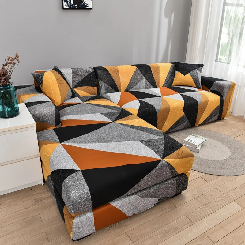 new style printed L shape sofa covers for living room sofa protector anti-dust elastic stretch covers for corner sofa cover