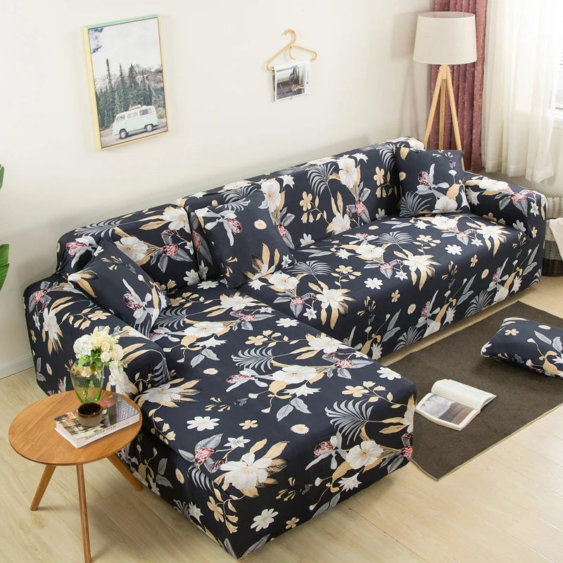 new style printed L shape sofa covers for living room sofa protector anti-dust elastic stretch covers for corner sofa cover
