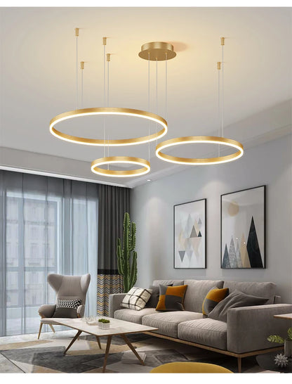 Modern Led Ceiling Chandelier Circular Ring Chandelier Living Bedroom Dining Room Lighting Home Indoor Lighting Decor Chandelier
