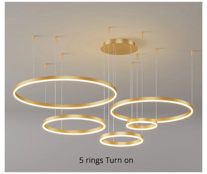 Modern Led Ceiling Chandelier Circular Ring Chandelier Living Bedroom Dining Room Lighting Home Indoor Lighting Decor Chandelier