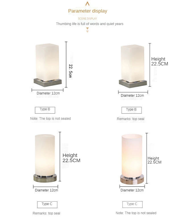 Bedroom Beside Table Lights Decorative Led Indoor Modern Living Room Study Home Lamps Glass Japan Decoration Simple Lighting