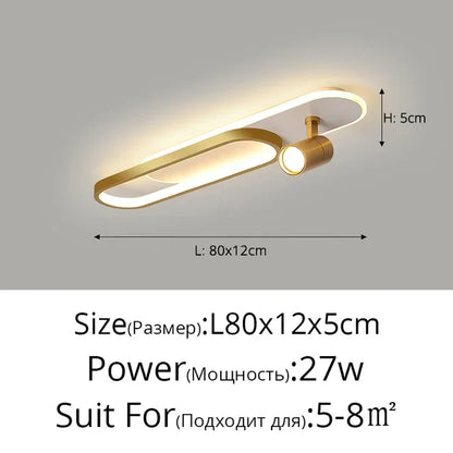 Minimalist LED Ceiling Light Long Strip Dining Room Track Spotlights Bedroom Hall Corridor Lamps for Lobby Lighting