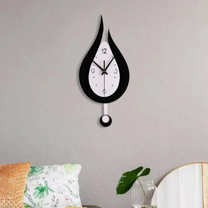 Waterdrop Swinging Wall Clock Acrylic Black and White Contrast Clock Home Living Room Bedroom Wall Decoration Clock