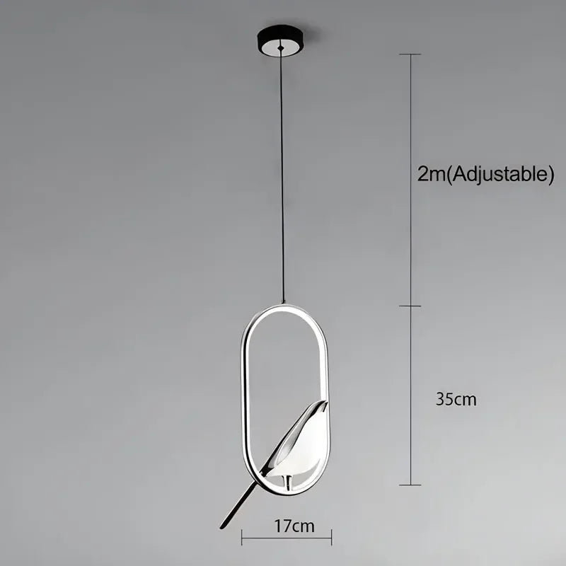 Magpie Pendant Lamp LED Living Room Bedroom Minimalist Elliptical Bedside Chandelier Restaurant Kitchen Circular Lighting Decor