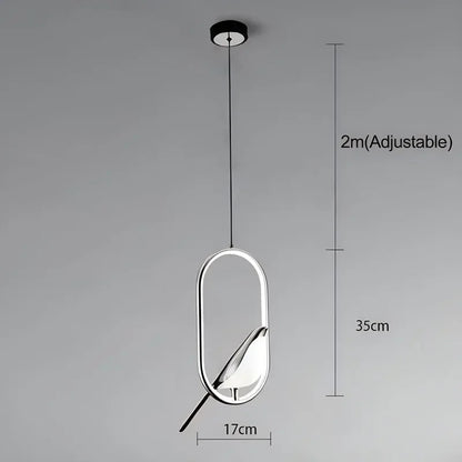 Magpie Pendant Lamp LED Living Room Bedroom Minimalist Elliptical Bedside Chandelier Restaurant Kitchen Circular Lighting Decor