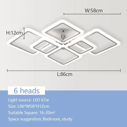 Nordic Pendant Light Ceiling Lamp Modern square LED Chandelier Suitable for Bedrooms Living Rooms Kitchen Dining Lighting Decor