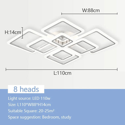 Nordic Pendant Light Ceiling Lamp Modern square LED Chandelier Suitable for Bedrooms Living Rooms Kitchen Dining Lighting Decor