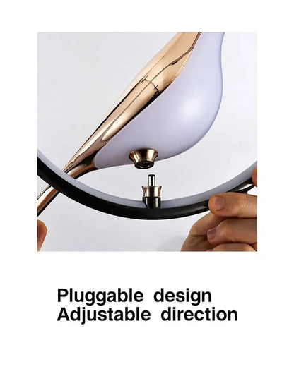 Magpie Pendant Lamp LED Living Room Bedroom Minimalist Elliptical Bedside Chandelier Restaurant Kitchen Circular Lighting Decor