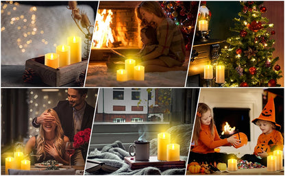 Flameless Flickering LED Candles Battery Operated for Wedding Birthday Party Romantic Ambience Home Decor Warm Light 3D Flame