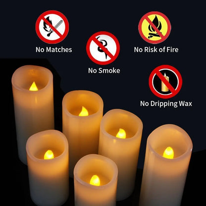 Flameless Flickering LED Candles Battery Operated for Wedding Birthday Party Romantic Ambience Home Decor Warm Light 3D Flame
