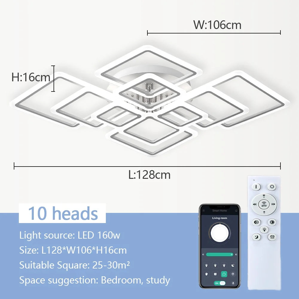Nordic Pendant Light Ceiling Lamp Modern square LED Chandelier Suitable for Bedrooms Living Rooms Kitchen Dining Lighting Decor