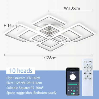 Nordic Pendant Light Ceiling Lamp Modern square LED Chandelier Suitable for Bedrooms Living Rooms Kitchen Dining Lighting Decor