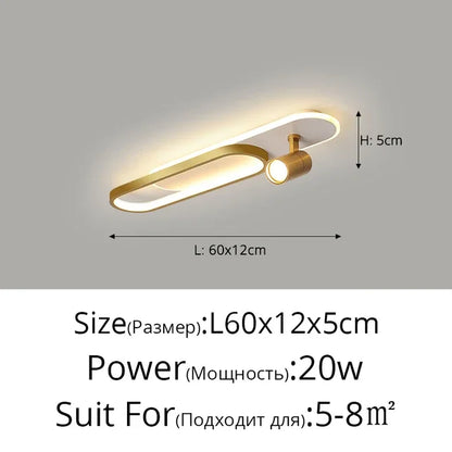 Minimalist LED Ceiling Light Long Strip Dining Room Track Spotlights Bedroom Hall Corridor Lamps for Lobby Lighting
