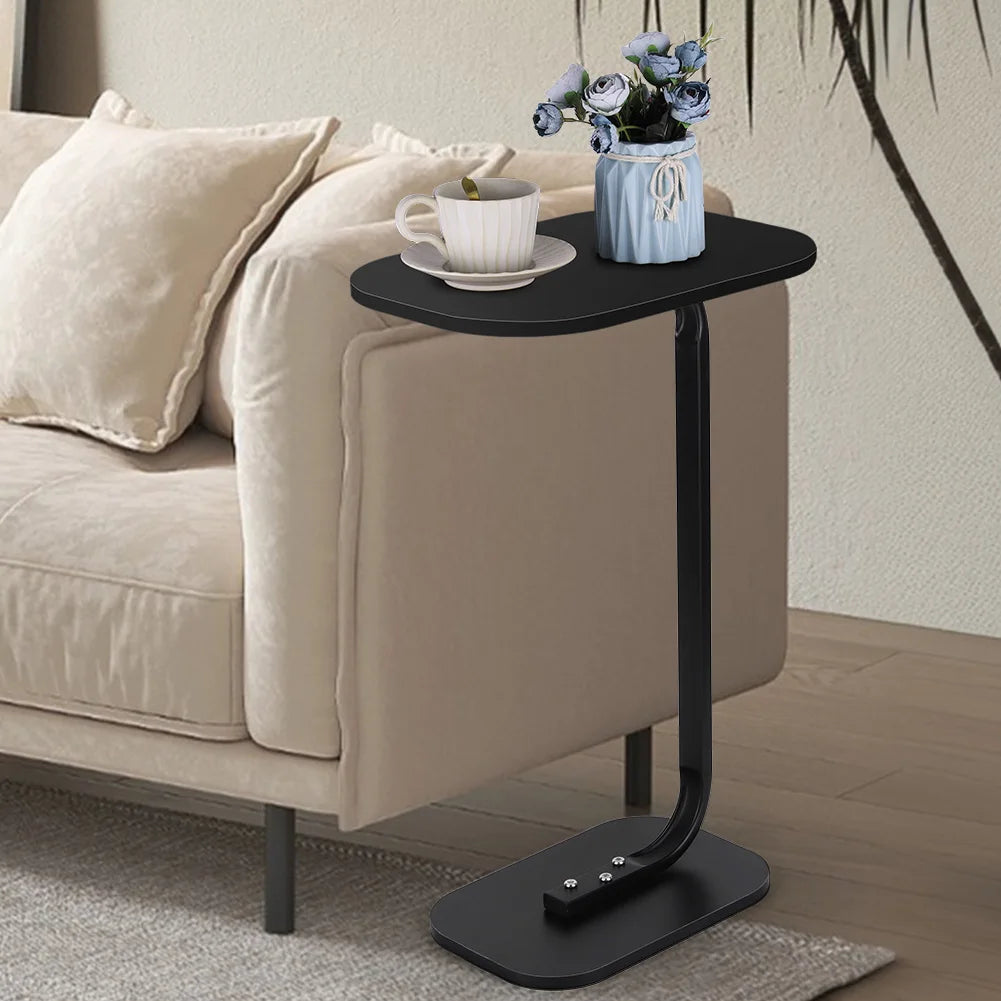 Modern Living C Shaped Sofa Side Table  24 in Tall Portable Corner Table C Shaped End Table for Coffee Drink Snack Living Room
