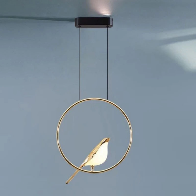 Magpie Pendant Lamp LED Living Room Bedroom Minimalist Elliptical Bedside Chandelier Restaurant Kitchen Circular Lighting Decor