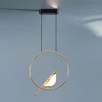 Magpie Pendant Lamp LED Living Room Bedroom Minimalist Elliptical Bedside Chandelier Restaurant Kitchen Circular Lighting Decor