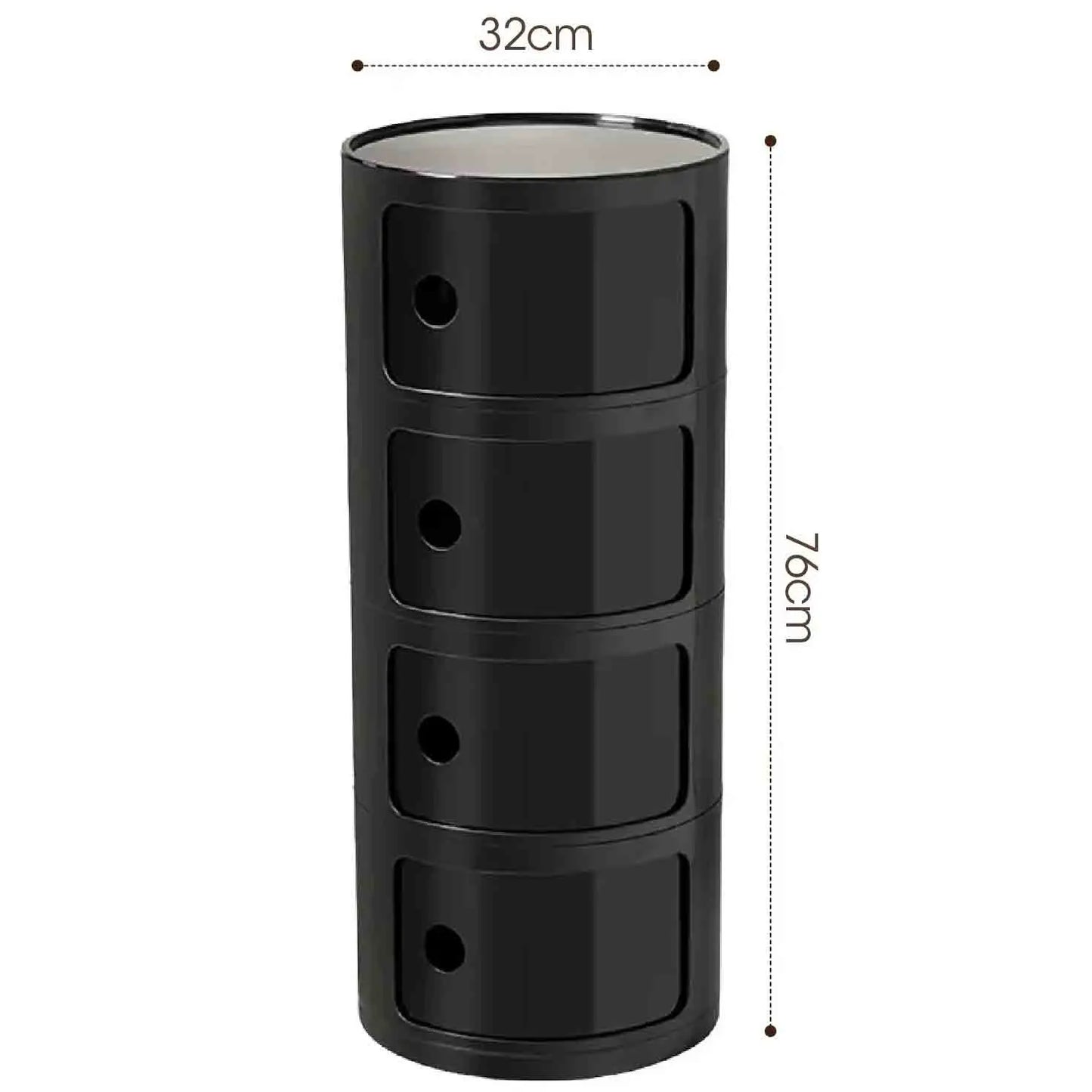 Bedside Table with Drawers Small Round Side Table Storage Cabinet Plastic Side Cabinet Nightstand for Bedroom Living Room