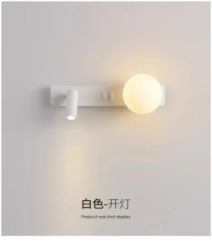 Bedroom Bedhead Reading Light Creative Minimalist LED with Switch Hotel Rooms Study Living Room Background Wall Decorative Light