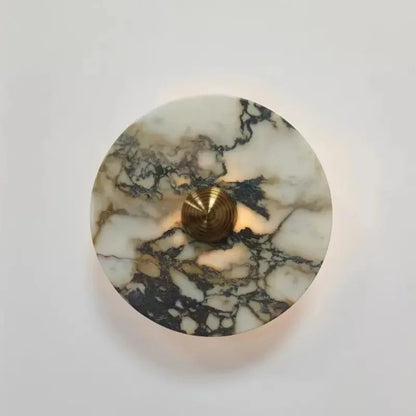 Modern Natural Marble Wall Lamp Round LED Wall Sconce Light Living Room Background Restaurant Bathroom Bedroom Lights Home Decor