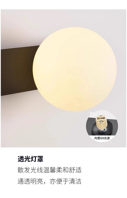 Bedroom Bedhead Reading Light Creative Minimalist LED with Switch Hotel Rooms Study Living Room Background Wall Decorative Light