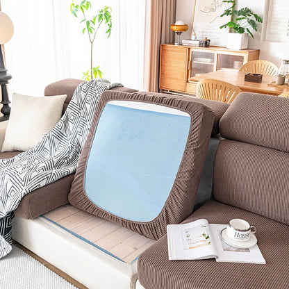 Jacquard Sofa Slipcover Ribbed Pattern Seat Cushion Cover Elastic Furniture Protector Sofa Covers for Living Room Bedroom 1PC