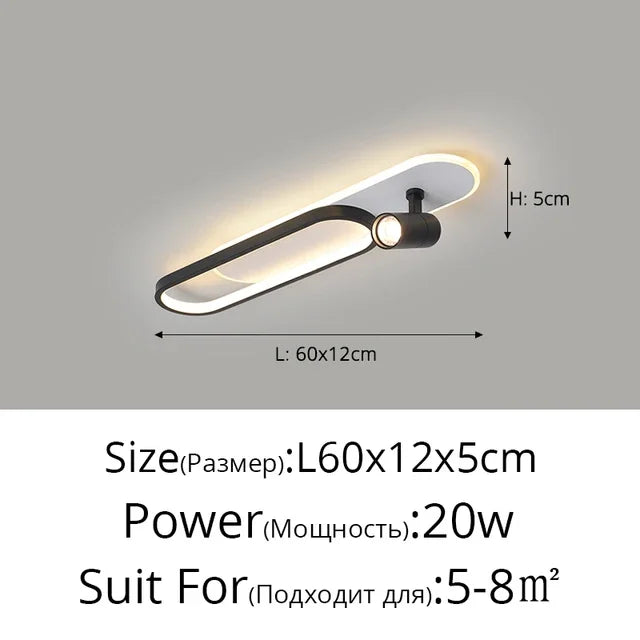 Minimalist LED Ceiling Light Long Strip Dining Room Track Spotlights Bedroom Hall Corridor Lamps for Lobby Lighting